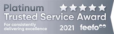 Feefo 2021 platinum service award