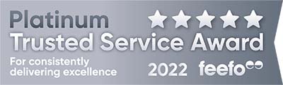 Feefo 2022 platinum service award